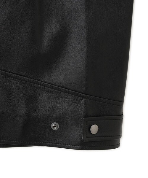 ADAM ET ROPE'(アダムエロペ)の「【IHNN(イン)】 別注Collarless Leather Jacket(ノーカラージャケット・レディース・ブラック・36/38)」の20枚目の写真