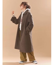 Ungrid | ステンカラーチェックコート(ステンカラーコート)