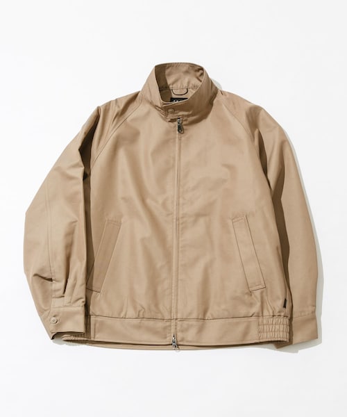 EKAL(エカル)の「『吸水速乾/イージーケア』coolmax chino スタンドジャケット(ブルゾン・メンズ・ベージュ/ネイビー・M/L)」の1枚目の写真