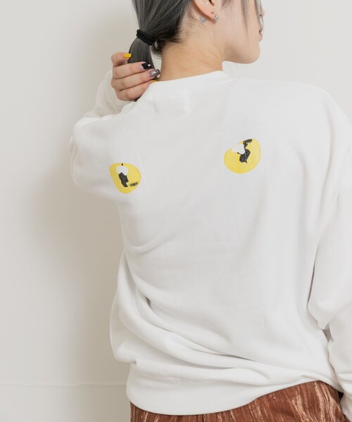 THE GOODLAND MARKET（ザグッドランドマーケット）の「77circa　cats eye print sweat（スウェット・レディース・white1/black1・L/XL）」の5枚目の写真
