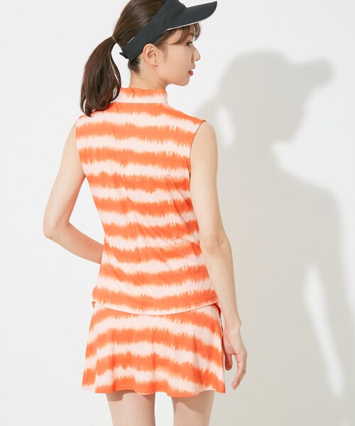 ROPE'（ロペ）の「【セットアップ対応】【UV】【吸水速乾】タイダイボーダーノースリーブプルオーバー（Tシャツ/カットソー・レディース・ブラック/ネイビー/オレンジ・L/M/S）」の13枚目の写真