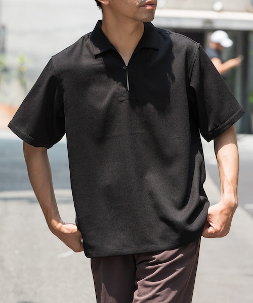 URBAN RESEARCH ROSSO（アーバンリサーチロッソ）の「『WEB限定』『セットアップ対応』パナマ風スキッパーシャツ（シャツ/ブラウス・メンズ・MOCHA/ICE GRAY/NAVY/BLACK・M/L）」の6枚目の写真