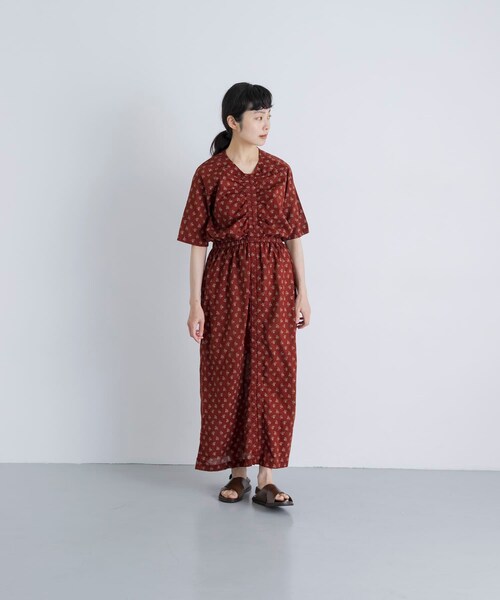 かぐれ（カグレ）の「MEYAME　PRINT SUMMER DRESS（ワンピース・レディース・BLACK/BURGUNDY・Free）」の14枚目の写真