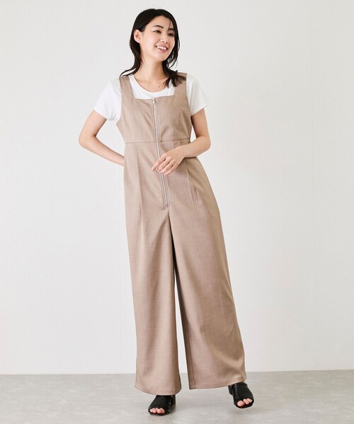 Jayro（ジャイロ）の「【EC限定】フロントジップサロペット（サロペット/オーバーオール・レディース・チャコール/グレー/ブラウン系/ベージュ・M）」の15枚目の写真