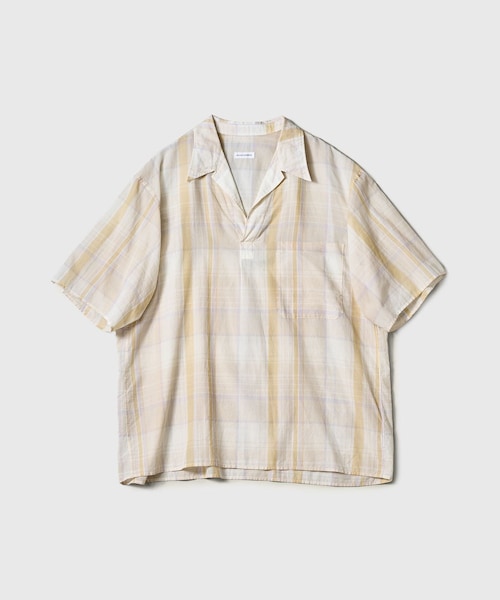 ADAM ET ROPE'(アダムエロペ)の「【KAPTAIN SUNSHINE/キャプテンサンシャイン】Gauze Plaid Pullover SS Shirt(シャツ/ブラウス・メンズ・ホワイト系/グリーン系・2/3/4)」の3枚目の写真