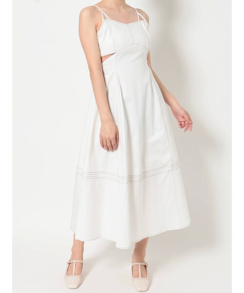 dazzlin（ダズリン）の「カットアウトキャミワンピース（ジャンパースカート・レディース・オフホワイト/ブラック/インディゴ/ブルー/ミックス・S/M/F）」の2枚目の写真