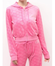 JUICY COUTURE | GYDA×Juicy Couture GG JC Emboss Big Bling Velour Hoodie(パーカー)