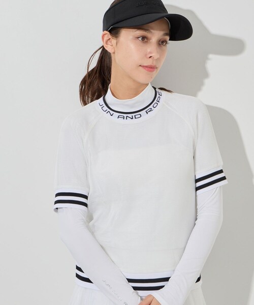 ROPE'（ロペ）の「ダブルメッシュ半袖プルオーバー/セットアップ対応（Tシャツ/カットソー・レディース・ブラック/ホワイト・L/M/S/XL）」の8枚目の写真