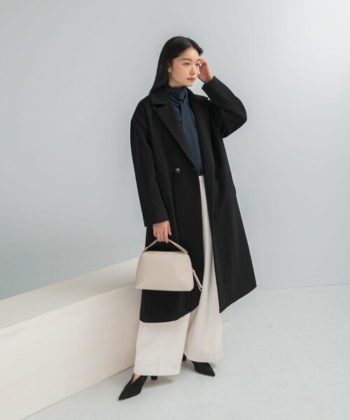 URBAN RESEARCH ROSSO（アーバンリサーチロッソ）の「カシミヤビーバーチェスターコート（チェスターコート・レディース・BLACK・36/38）」の4枚目の写真