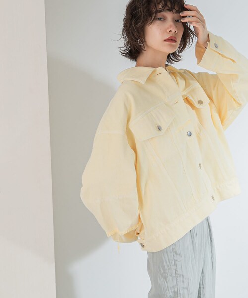 KBF（ケイビーエフ）の「パッチワークGジャン（デニムジャケット・レディース・YELLOW/BEIGE・one）」の19枚目の写真