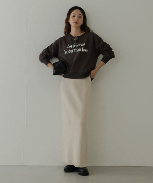 URBAN RESEARCH Sonny Label（アーバンリサーチサニーレーベル）の「メッセージロゴスウェットプルオーバー（スウェット・レディース・チャコール/オートミール/チェリーブラウン・Free）」の9枚目の写真