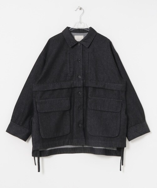 LAATO（ラート）の「denim pocket jacket（カバーオール・レディース・インク/クリーム・FREE）」の11枚目の写真