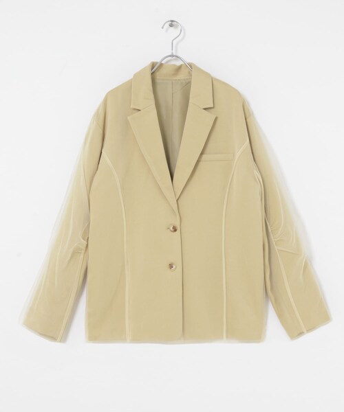 KBF（ケイビーエフ）の「サテンチュールジャケット（テーラードジャケット・レディース・BEIGE/BROWN・One）」の22枚目の写真