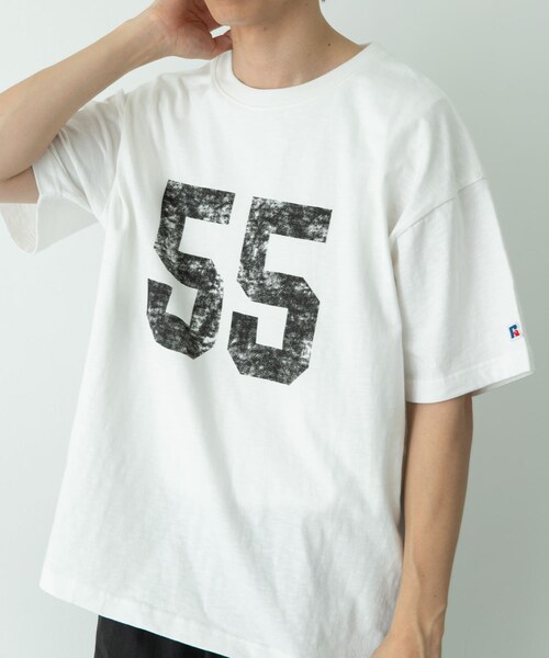 URBAN RESEARCH Sonny Label（アーバンリサーチサニーレーベル）の「『別注』Russell Athletic×Sonny Label　ナンバリングショートスリーブTシャツ（Tシャツ/カットソー・メンズ・オフ/キナリ/ブルー・M/L）」の13枚目の写真