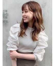 dazzlin | ハイネックギャザー異素材ニットトップス(ニット/セーター)