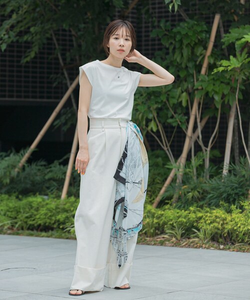 URBAN RESEARCH ROSSO（アーバンリサーチロッソ）の「クールタッチスーピマコットンフレンチTシャツ（Tシャツ/カットソー・レディース・PINK/OFF WHITE/MINT/D/NAVY・FREE）」の13枚目の写真