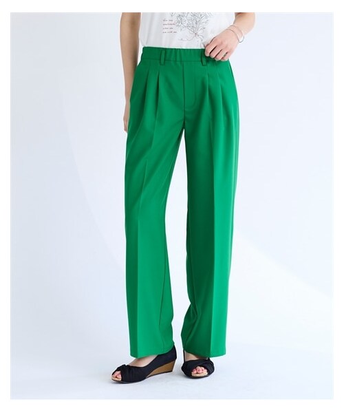 nissen（ニッセン）の「汗シミ防止ローウエストパンツ（ゆったりヒップ）（パンツ・レディース・黒/グリーン/オフホワイト・L/LL/3L/4L/5L/6L/8L/10L）」の3枚目の写真