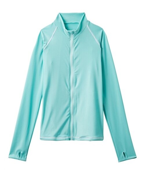 nissen（ニッセン）の「スタンドカラーラッシュガード（指穴付）（ラッシュガード・メンズ・ホワイト/ミント/ブラック/ネイビー/ベビーピンク/ブルー・S/M/L/LL/3L/4L/5L/6L/8L/10L）」の3枚目の写真