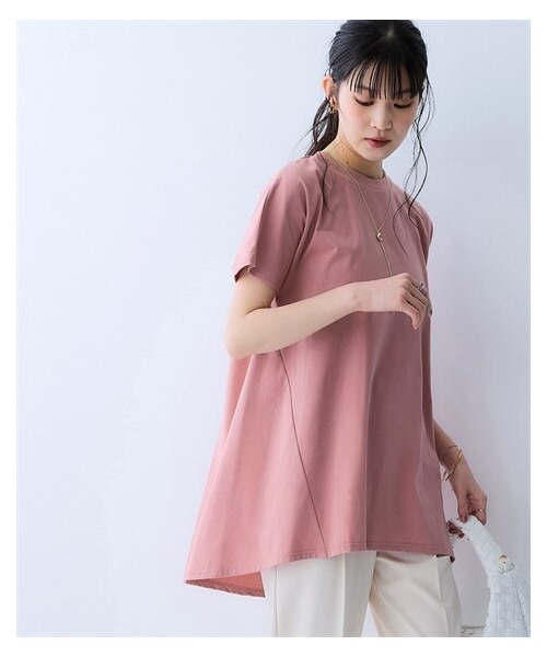 nissen（ニッセン）の「軽量さらさらカットソーゆるシルエットチュニック（吸汗速乾）＜大きいサイズ有＞（チュニック・レディース・黒/ネイビー/ダークグレー/ブリックピンク/ミストグリーン・S/M/L/LL/3L/4L/5L/6L/8L/10L）」の5枚目の写真