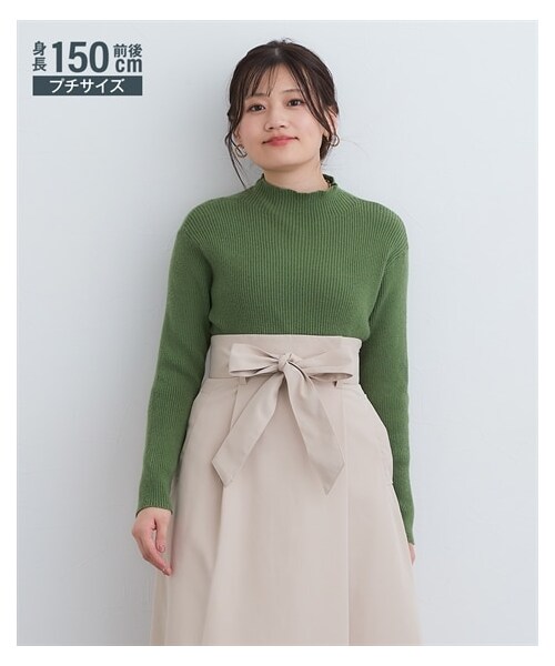 nissen（ニッセン）の「小さいサイズ　ボトルネックニット　低身長さん・小柄女性（ニット/セーター・レディース・ホワイト/ブラック/グリーン/ブラウン/杢グレー/チョコブラウン・PSS/PS/PM/PL）」の8枚目の写真