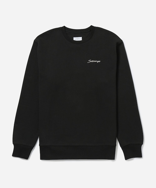 Saturdays NYC(サタデーズ ニューヨークシティ )の「Bowery Script Embroidered Crew(スウェット・メンズ・ブラック/オフホワイト・L/M/S/XL/XS)」の9枚目の写真
