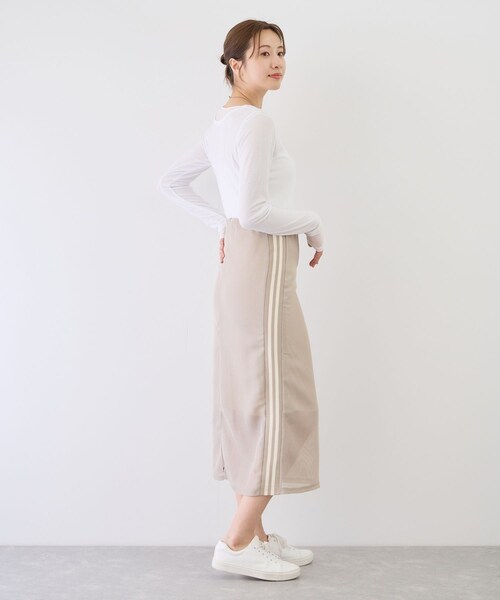 Jayro（ジャイロ）の「【セットアップ可】ラインメッシュナロースカート（スカート・レディース・ブラック/ベージュ・M）」の19枚目の写真