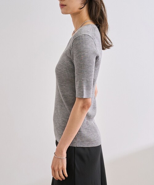 ROPE'(ロペ)の「ワイドリブラウンドネック スーパーメリノウール ニット/イージーケア(ニット/セーター・レディース・ブラック/グレー/オフホワイト・F)」の18枚目の写真