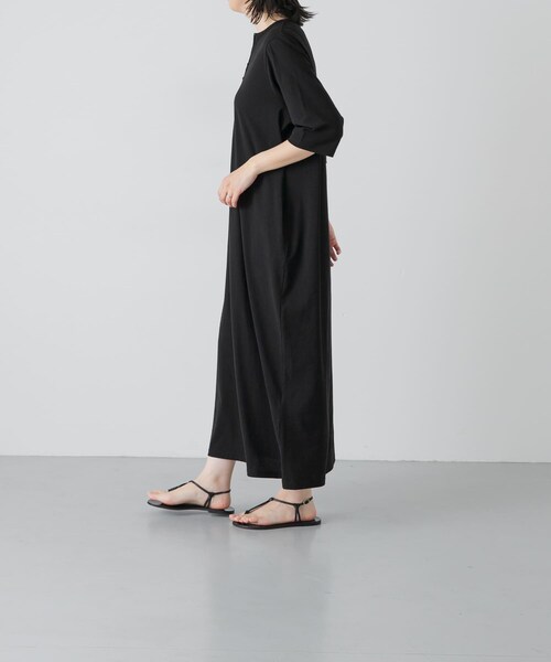 かぐれ（カグレ）の「『2サイズ展開』ヘンリーカットワンピース（ワンピース・レディース・BLACK/CHARCOAL・1/0）」の8枚目の写真