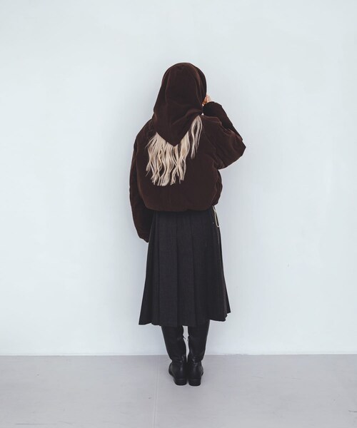 KBF（ケイビーエフ）の「リバーシブルパデッドジャケット（テーラードジャケット・レディース・IVO×IVO/BRN×CREAM/NAVY×BRN・one）」の19枚目の写真