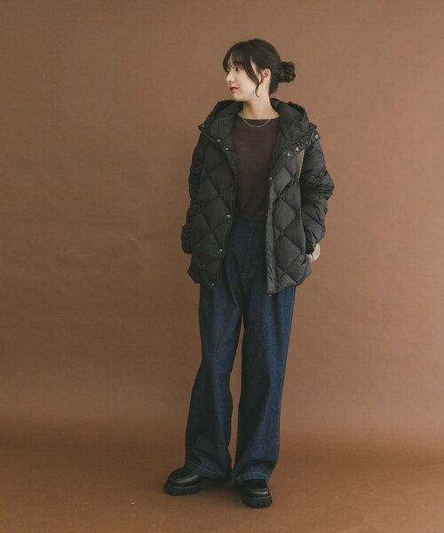 ITEMS URBANRESEARCH（アイテムズ アーバンリサーチ）の「TAION　HOOD DOWN JACKET（その他アウター・レディース・BLK/OFF/D.CHOCO・M/L/XL）」の18枚目の写真