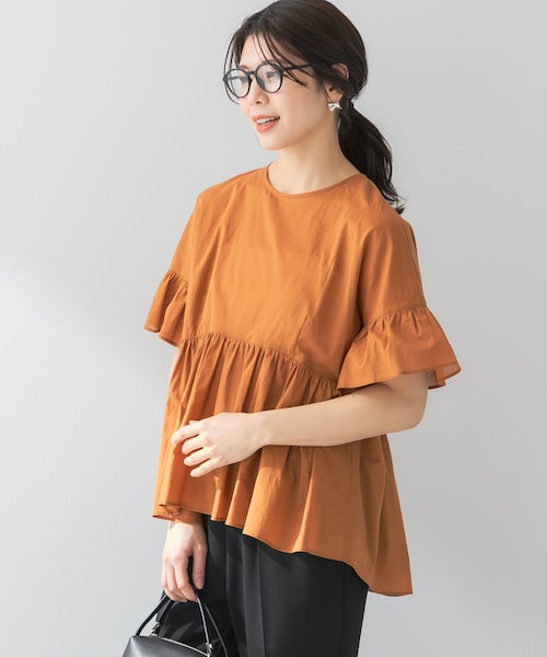 URBAN RESEARCH ROSSO（アーバンリサーチロッソ）の「F by ROSSO　コットンボイル切替ギャザーブラウス（シャツ/ブラウス・レディース・LAVENDER/MINT/L/BROWN/BLACK・FREE）」の2枚目の写真