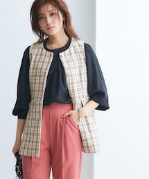 nissen | ツイード調ペプラムベスト(その他アウター)