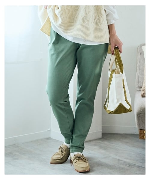 nissen（ニッセン）の「＜大きいサイズ＞ゆったりはいてスッキリ見える２WAYストレッチパンツ（ゆったりヒップ）（チュニック用）（パンツ・レディース・黒/ブルー/ベージュ/オリーブ/ネイビー・L/LL/3L/4L/5L/6L/8L/10L）」の15枚目の写真