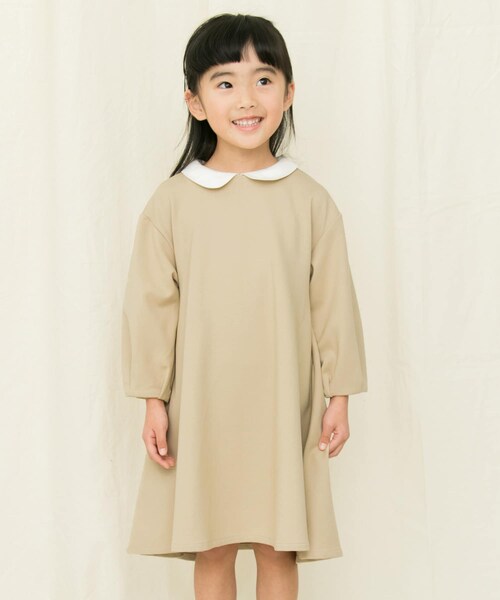 URBAN RESEARCH DOORS（アーバンリサーチドアーズ）の「付け襟フレアワンピース(KIDS)（ワンピース・キッズ・BEIGE/NAVY・105/120/135）」の3枚目の写真
