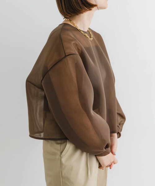 URBAN RESEARCH ROSSO（アーバンリサーチロッソ）の「F by ROSSO　シアーショートブラウス（シャツ/ブラウス・レディース・BLACK/BROWN・FREE）」の15枚目の写真