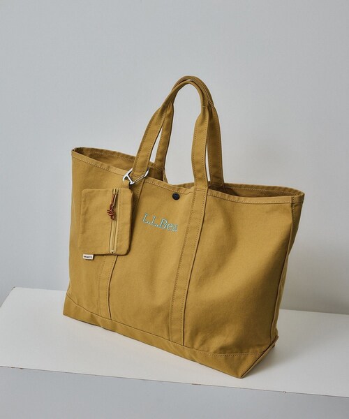 ADAM ET ROPE'(アダムエロペ)の「【L.L.Bean for SALON(エル・エル・ビーン)】別注グローサリー・トート&チャームポーチ(トートバッグ・レディース・キャメル/カーキ/ブルー系/レッド系/イエロー系・F)」の4枚目の写真