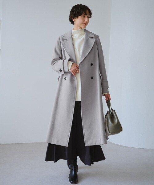 ROPE' PICNIC（ロペピクニック）の「JAPAN FABRIC ダブルチェスターコート/一部WEB限定カラー（チェスターコート・レディース・ブラック/グレー/グレー系/ベージュ系・F）」の19枚目の写真