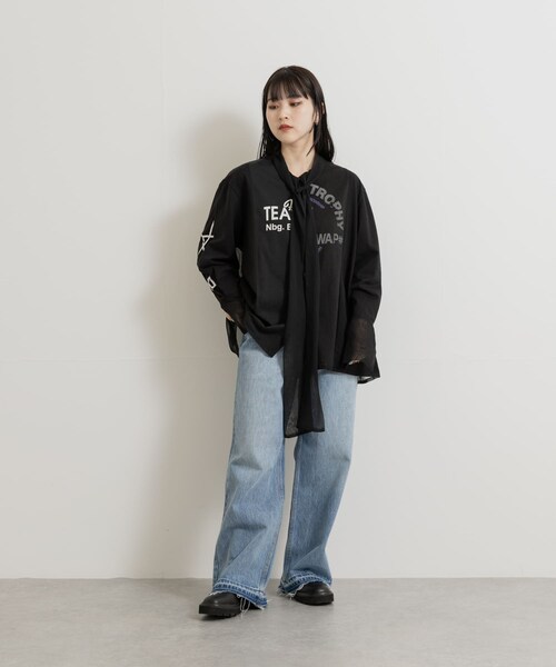THE GOODLAND MARKET（ザグッドランドマーケット）の「SREU　リバーシブルタイカラーブラウス（シャツ/ブラウス・レディース・BLACK2/WHITE/BLACK・M）」の14枚目の写真