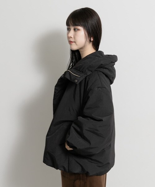 THE GOODLAND MARKET（ザグッドランドマーケット）の「『別注』MIDIUMISOLID×THE GOODLAND MARKET　hooded padding blouson（ブルゾン・レディース・black/b.khaki・38）」の18枚目の写真