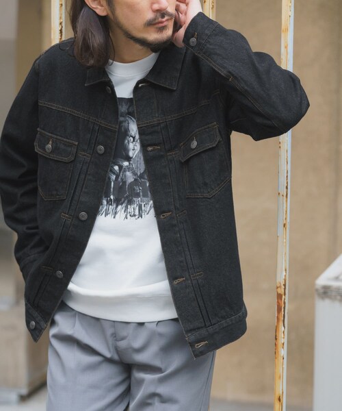 ITEMS URBANRESEARCH（アイテムズ アーバンリサーチ）の「DENIM JACKET TYPE 2nd（デニムジャケット・メンズ・BLK/IDG BLU/BLU・M/L）」の6枚目の写真