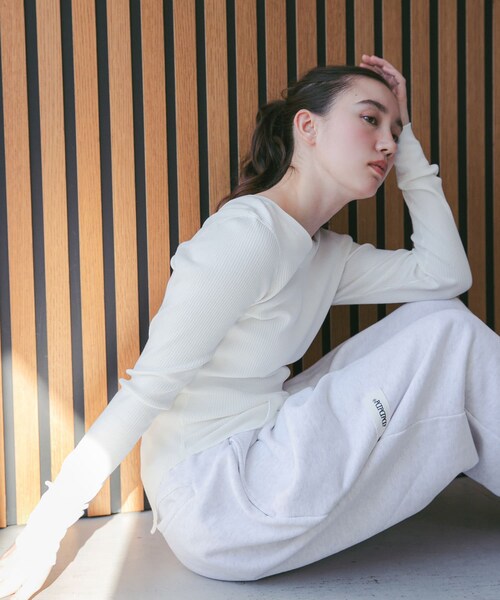 URBAN RESEARCH（アーバンリサーチ）の「『別注』HAKUJI×URBAN RESEARCH　ORGANIC COTTON LONG-SLEEVE PULLOVER（Tシャツ/カットソー・レディース・NAVY/BLACK/WHITE・Free）」の9枚目の写真