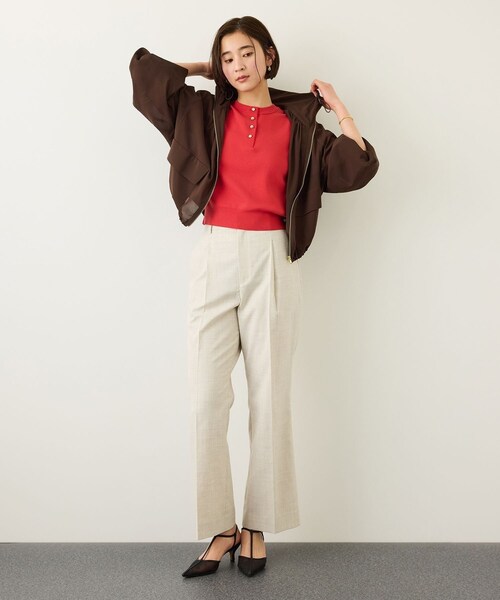 ROPE'（ロペ）の「前後2WAY 5分袖ニットプルオーバー/イージーケア（ニット/セーター・レディース・ブラック/ネイビー/ラベンダー/レッド・F）」の20枚目の写真