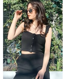 GYDA | ワッフルフリルキャミビスチェ(キャミソール)