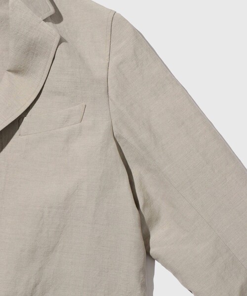 ADAM ET ROPE'（アダムエロペ）の「WOOL LINEN JACKET（ノーカラージャケット・メンズ・ブラック/キナリ/ネイビー系・L/M/S）」の16枚目の写真