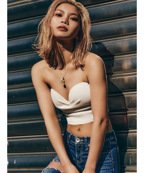 GYDA（ジェイダ）の「リブベアビスチェ（キャミソール・レディース・オフホワイト/ブラック/ベージュ・F）」の2枚目の写真