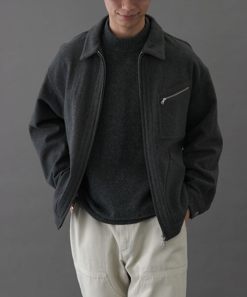 URBAN RESEARCH DOORS(アーバンリサーチドアーズ)の「FORK&SPOON ウールショートブルゾン(ブルゾン・メンズ・NAVY/CHARCOAL/BROWN・4/5)」の9枚目の写真