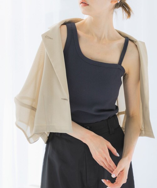 URBAN RESEARCH ROSSO（アーバンリサーチロッソ）の「抗菌防臭カップ付デザインタンクトップ（タンクトップ・レディース・off/greige/charcoal・FREE）」の9枚目の写真
