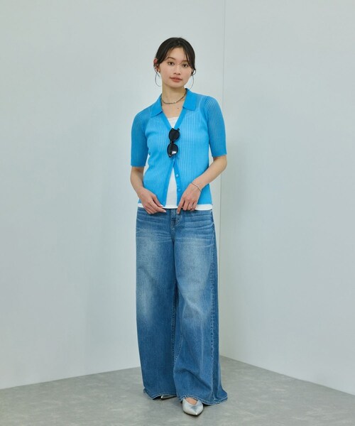 ROPE'（ロペ）の「【WEB・一部店舗限定】【接触冷感/UVカット】前後2WAY チュールコンビアシメキャミソール（キャミソール・レディース・ブラック/ホワイト/ピンク・F）」の11枚目の写真