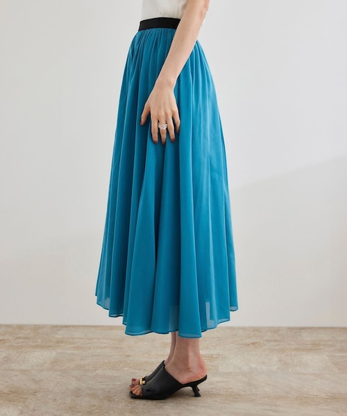 ROPE'（ロペ）の「【洗える】コットンシルクスカート（スカート・レディース・ブラック/ベージュ/ターコイズ・F）」の18枚目の写真