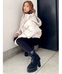 GYDA | ショートフェイクレザーダウンコート(ダウンジャケット/コート)